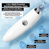 4-in-1 Blackhead Remover Vacuum – Electric Pore Cleaner with Adjustable Suction & Interchangeable Heads - Facial Device for Men & Women (Blue) (POWER CELL (AA) BATTERY INCLUDED)